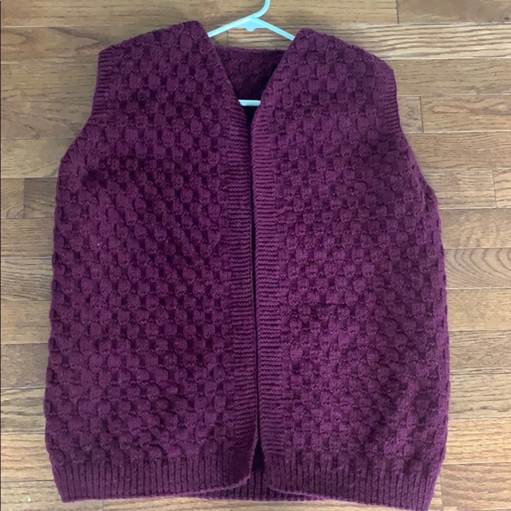 Maroon Burgundy Knitted Vest
